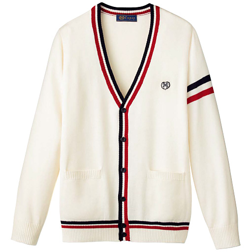 ライン入りvネックニットカーディガン スクール 制服 セシール Cecile