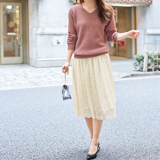 スカラップレーススカート セシール Cecile