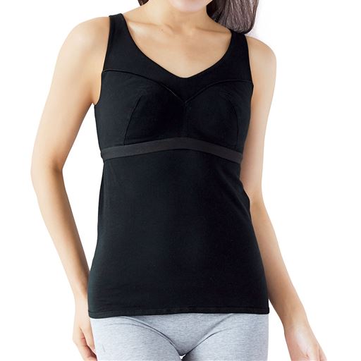 ソフトブラ付きタンクトップ ノンワイヤー やさしい肌ざわり Tシャツみたいなブラ セシール Cecile ソフトブラ付きタンクトップ ノンワイヤー やさしい肌ざわり Tシャツみたいなブラ セシール Cecile