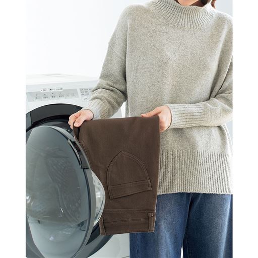 タンブルドライ ストレートパンツ 洗濯機 乾燥機ok 選べる3レングス セシール Cecile