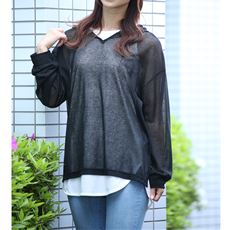 【ネット限定】キーネックシアープルオーバー&タンクトップ