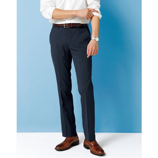 ドライ ウォッシャブル 先染め素材スラックス ノータック パンツリサーチ該当商品 セシール Cecile