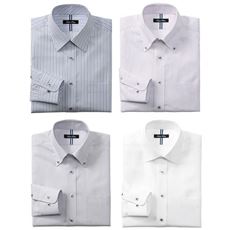 4デザインから選べる 形態安定デザインYシャツ(ベーシックシルエット)