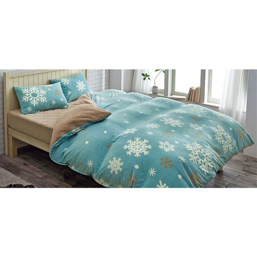 掛け布団カバー 雪柄 毛布生地 セシール Cecile