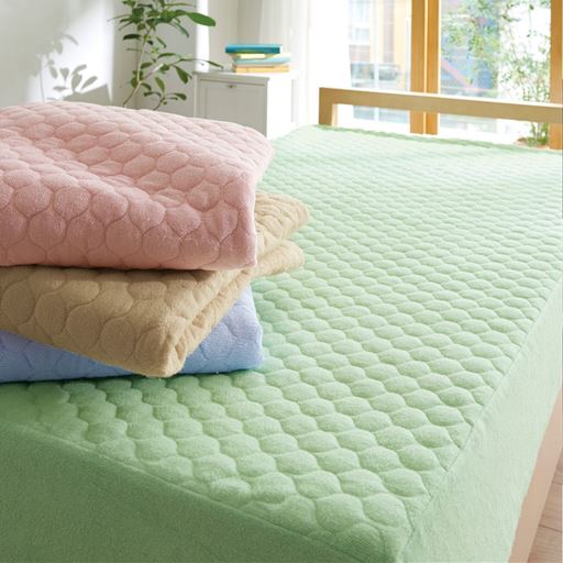 パッド一体型ベッドシーツ ほつれにくいマイヤータオル 肌側綿100 セシール Cecile パッド一体型ベッドシーツ ほつれにくいマイヤータオル 肌側綿100 セシール Cecile