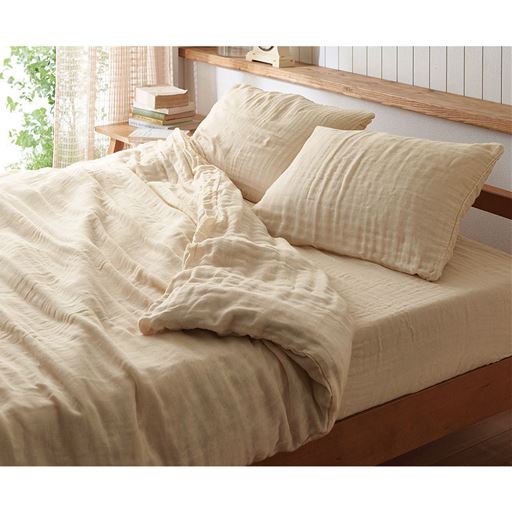 シーツ 綿100 水洗い3重ガーゼ 乾燥機ok セシール Cecile