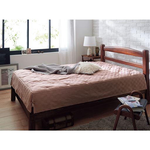 置くだけパッド付きベッドシーツ ホテル感覚の高密度タイプ セシール Cecile