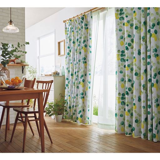 形状記憶 遮光カーテン レモン セシール Cecile