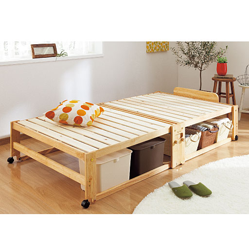 木製折りたたみベッド ひのき材すのこ セシール Cecile