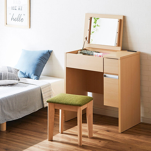 3色の木目が選べる収納ドレッサー セシール Cecile