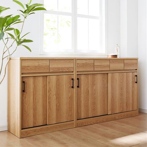 カウンター下収納 奥行が選べる 引き戸式 セシール Cecile