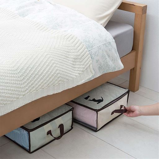 炭消臭 猫デザインの収納袋 2枚組 セシール Cecile