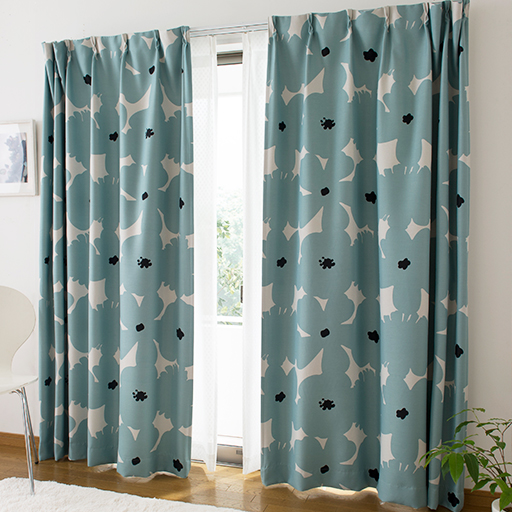 北欧フラワー柄遮光プリントカーテン セシール Cecile