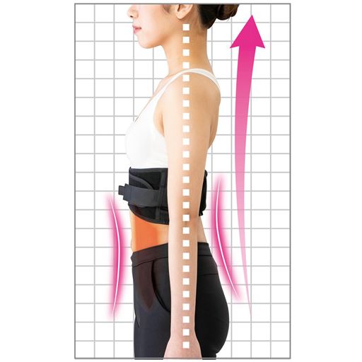 背筋が伸び、身体を支えるための腹筋が使われます<br>※イメージ