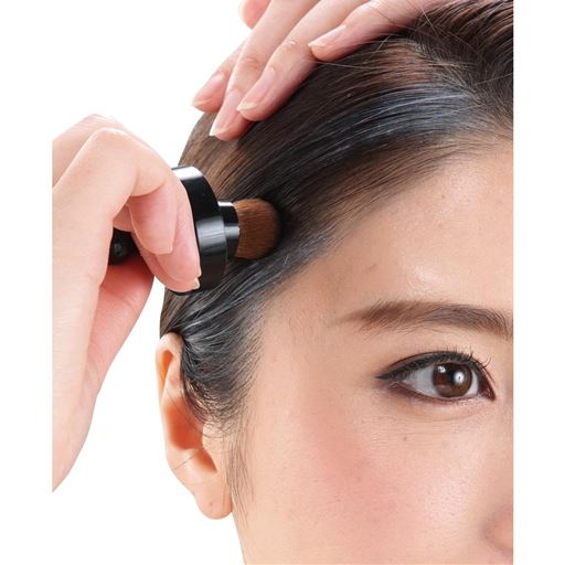 ポンポンヘアカラー 生え際白髪ケア パウダークリーム ブラシ付 ウォータープルーフ セシール Cecile