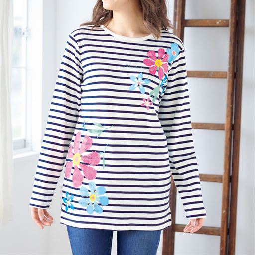 綿100 プリントtシャツ やわらかい肌ざわり セシール Cecile 綿100 プリントtシャツ やわらかい肌ざわり セシール Cecile