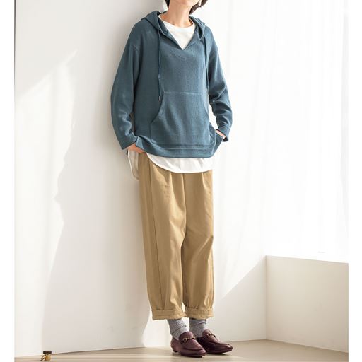 ほどよいまるみのコクーンワイドパンツ 綿100 洗濯機ok セシール Cecile ほどよいまるみのコクーンワイドパンツ 綿100 洗濯機ok セシール Cecile