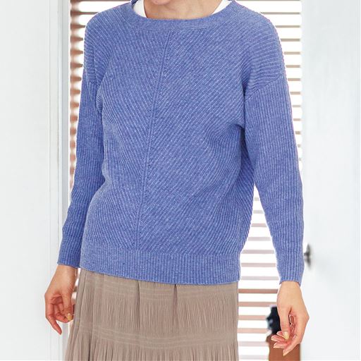 バイアス柄ニットプルオーバー 洗濯機ok Uvカット セシール Cecile