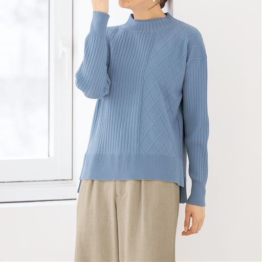 編地切り替えニットプルオーバー 洗濯機ok セシール Cecile