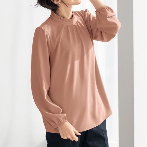 スタンドフリルブラウス 洗濯機ok セシール Cecile