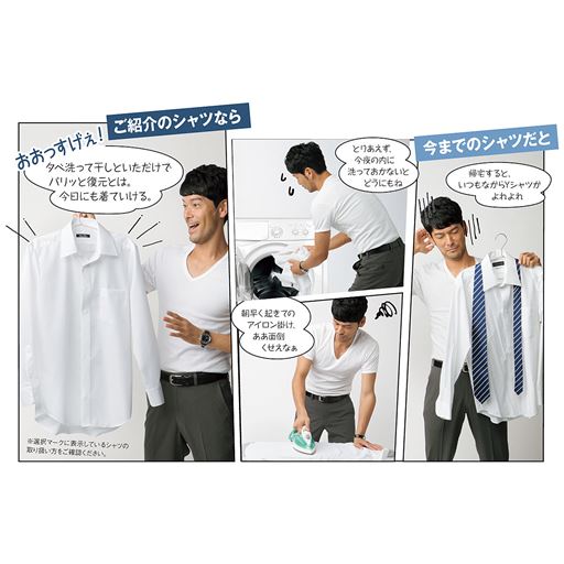 綿100 形態安定yシャツ 長袖 セシール Cecile