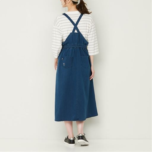 ぽっちゃりさんサイズ Moz デニムジャンパースカート セシール Cecile ぽっちゃりさんサイズ Moz デニムジャンパースカート セシール Cecile