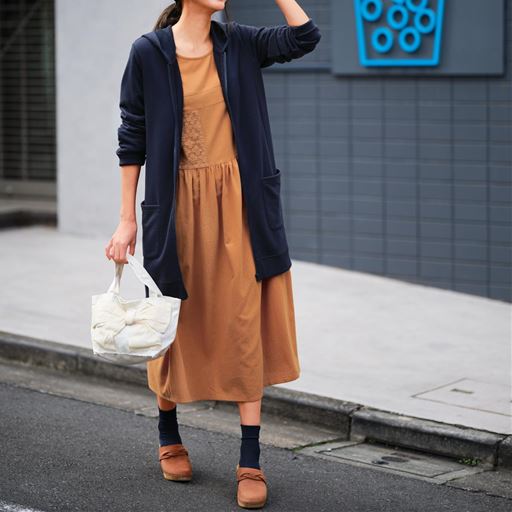 ぽっちゃりさんサイズ パッチワーク風ワンピース 綿100 セシール Cecile