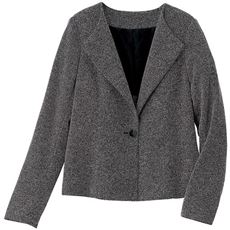 【ぽっちゃりさんサイズ】カットソーツイードウイングカラージャケット