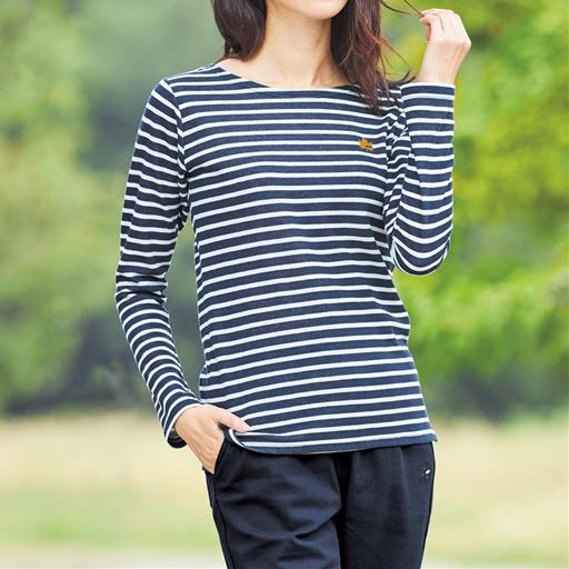 ボーダー長袖tシャツ Logos スポーツ 吸汗速乾 Uvカット セシール Cecile ボーダー長袖tシャツ Logos スポーツ 吸汗速乾 Uvカット セシール Cecile