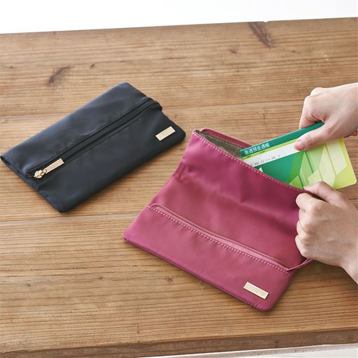 スキミング防止通帳ポーチ スマートキー対応 セシール Cecile