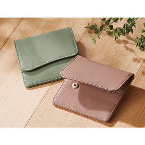 ラムレザーコンパクトスリム財布 セシール Cecile