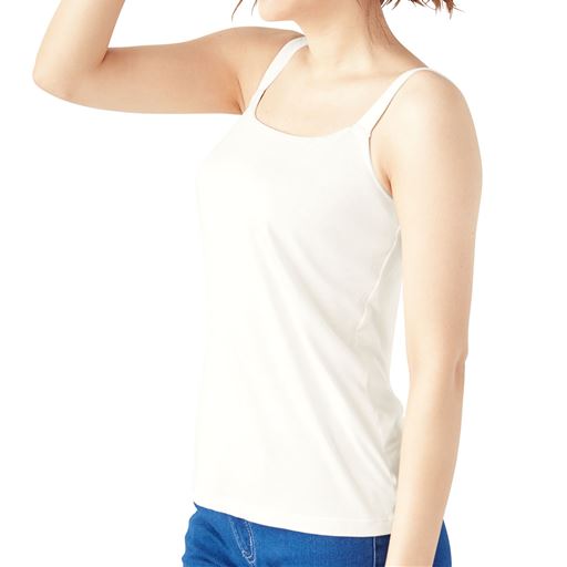 グラマーさんのためのブラ付きキャミソール ワイヤー入り セシール Cecile