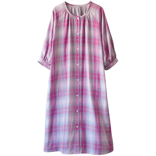 前開きダブルガーゼワンピース 綿100 セシール Cecile 前開きダブルガーゼワンピース 綿100 セシール Cecile