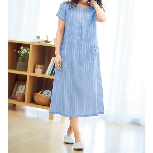 さわやかサマーガーゼ ネグリジェ やみつきの軽さ 綿99 セシール Cecile