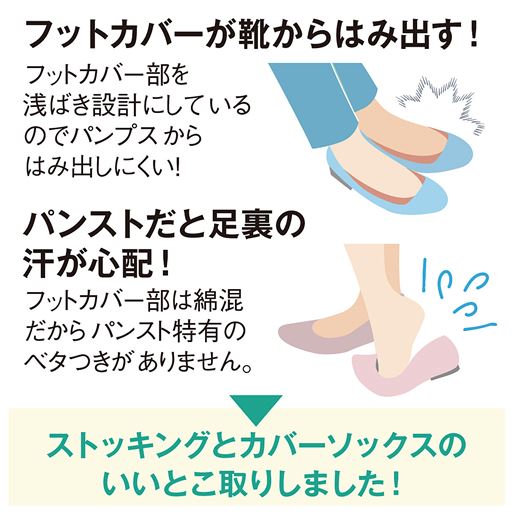 まるでストッキングを履いたようなくつした 同色2足組 セシール Cecile