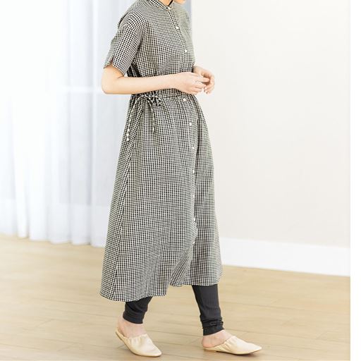 ロングシャツワンピース 綿麻ダブルガーゼ 洗濯機ok セシール Cecile ロングシャツワンピース 綿麻ダブルガーゼ 洗濯機ok セシール Cecile