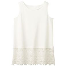 おすすめ裾レースタンクトップ 通販 セシール Cecile