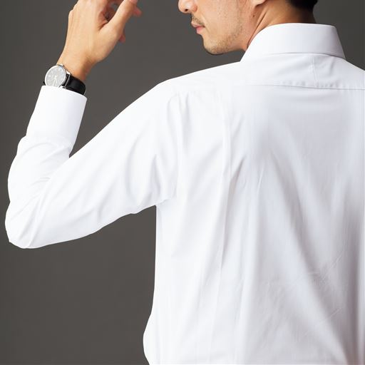 形態安定メンズビジネス白yシャツ 長袖 抗菌防臭 防汚加工 セシール Cecile