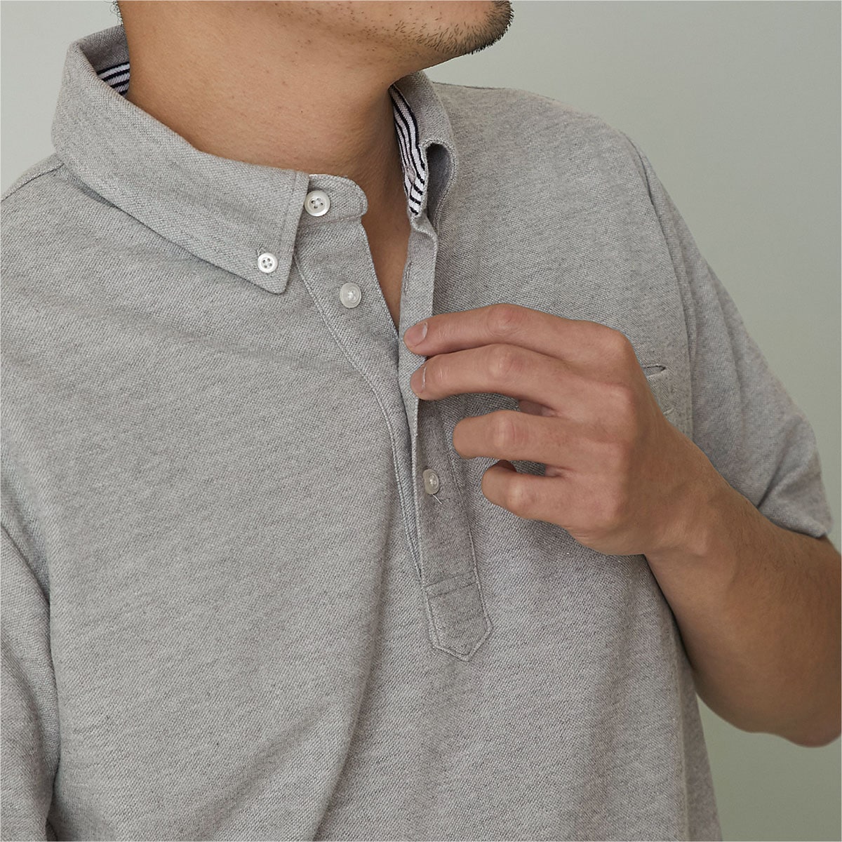 ドライ・ボタンダウンポロシャツ(半袖)/吸汗・速乾・抗菌防臭・UVカット機能付き - セシール(cecile)