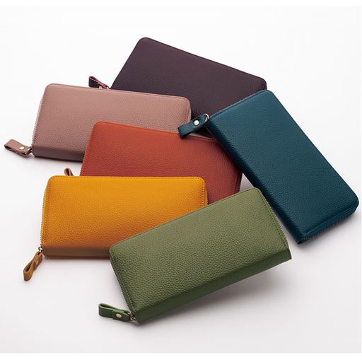 日本製豊岡工房牛革コインが分けられる長財布 セシール Cecile