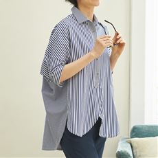 おすすめストライプ切り替えシャツ 通販 セシール Cecile おすすめストライプ切り替えシャツ 通販 セシール Cecile