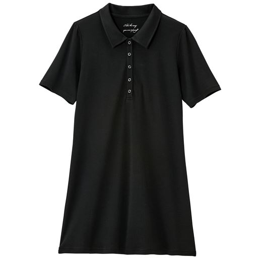 ぽっちゃりさんサイズ Uvカットaラインチュニックポロシャツ 綿100 セシール Cecile