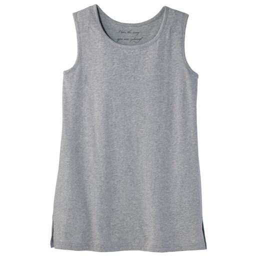 ぽっちゃりさんサイズ シンプルロングタンクトップ 綿100 セシール Cecile