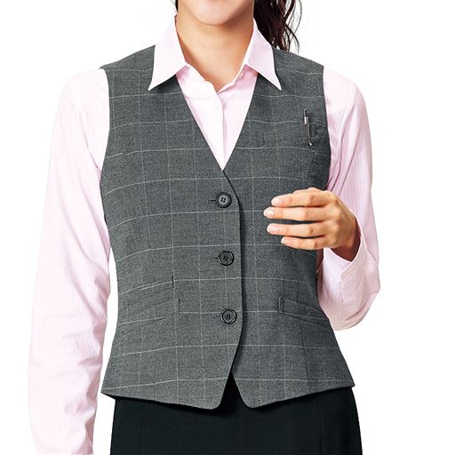 ストレッチベスト 3つボタン 事務服 洗濯機ok セシール Cecile ストレッチベスト 3つボタン 事務服 洗濯機ok セシール Cecile