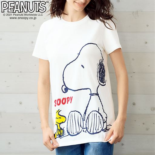 コットン100 半袖tシャツ Snoopy セシール Cecile