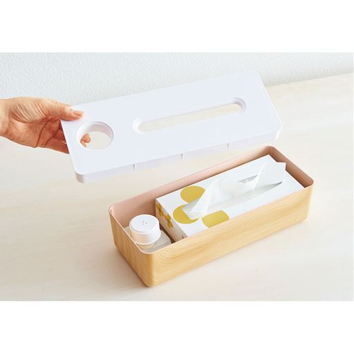 ティッシュボックス 押すだけでウェットティッシュ セシール Cecile