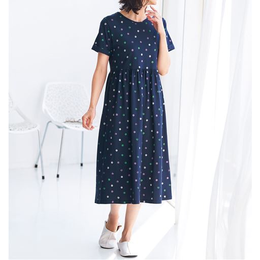 サマーロングルームワンピース 綿100 セシール Cecile サマーロングルームワンピース 綿100 セシール Cecile