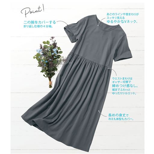 サマーロングルームワンピース 綿100 セシール Cecile