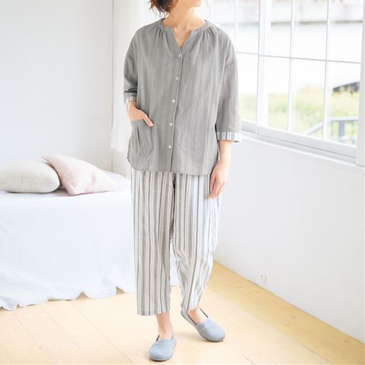 ダブルガーゼの巣ごもりゆったりパジャマ 綿100 セシール Cecile ダブルガーゼの巣ごもりゆったりパジャマ 綿100 セシール Cecile