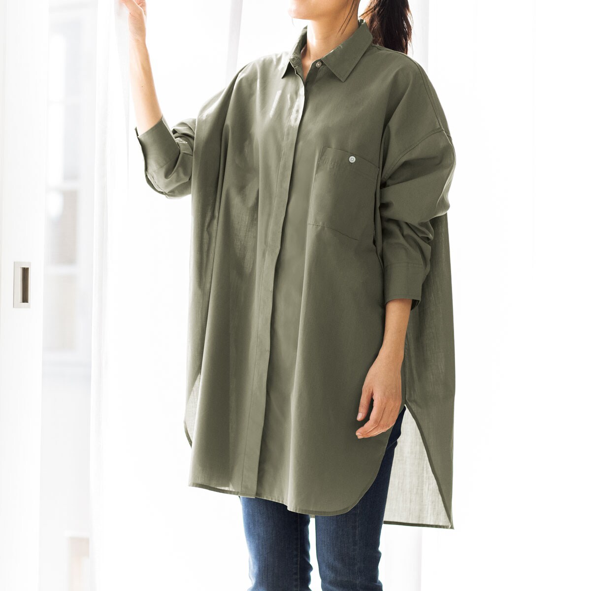 Uv オーバーシャツ Uvカット 比翼ボタン ファッション通販ならセシール Cecile